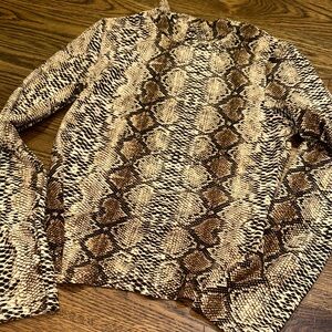 SHEIN Brown Snake Print Long Sleeve Top